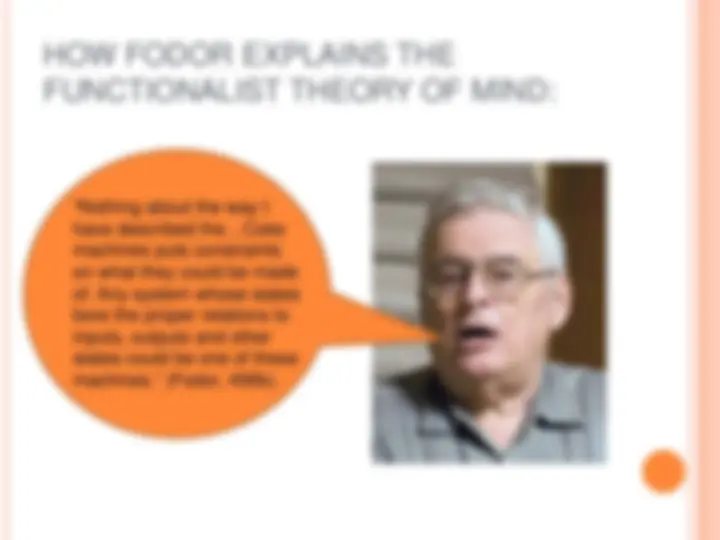 FUNCTIONALISM & FODOR | Exercises Psychology | Docsity
