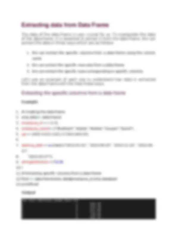 Matrix in R Programming | Study notes Programming Languages | Docsity