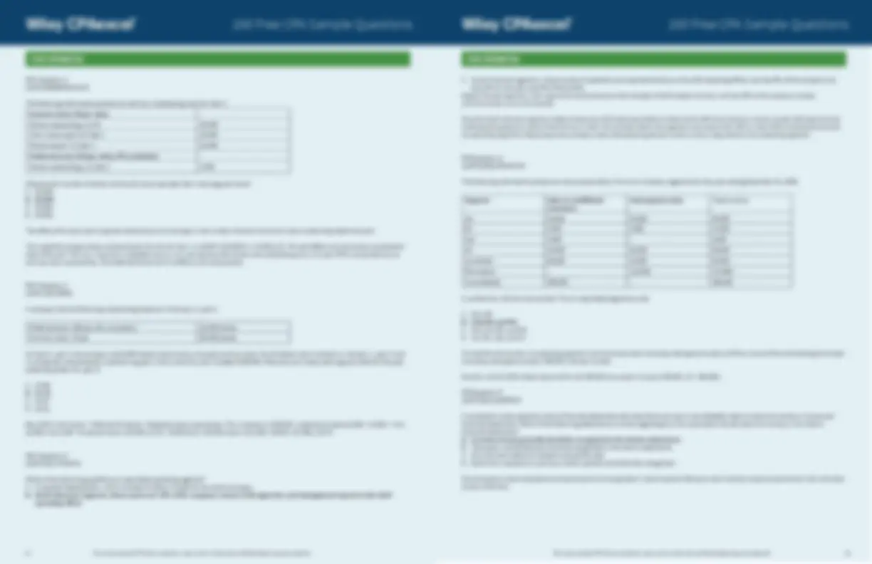 100 Free CPA Sample Questions | Lecture notes Accounting | Docsity