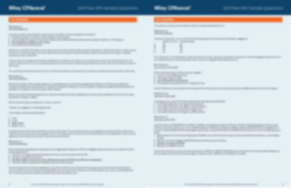 100 Free CPA Sample Questions | Lecture notes Accounting | Docsity