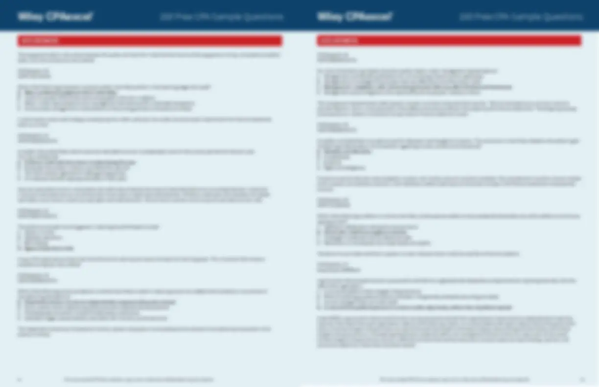 100 Free CPA Sample Questions | Lecture notes Accounting | Docsity