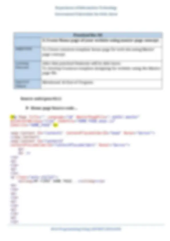 Web Programming Using ASP.NET: Practical Exercises on Cascading Style ...