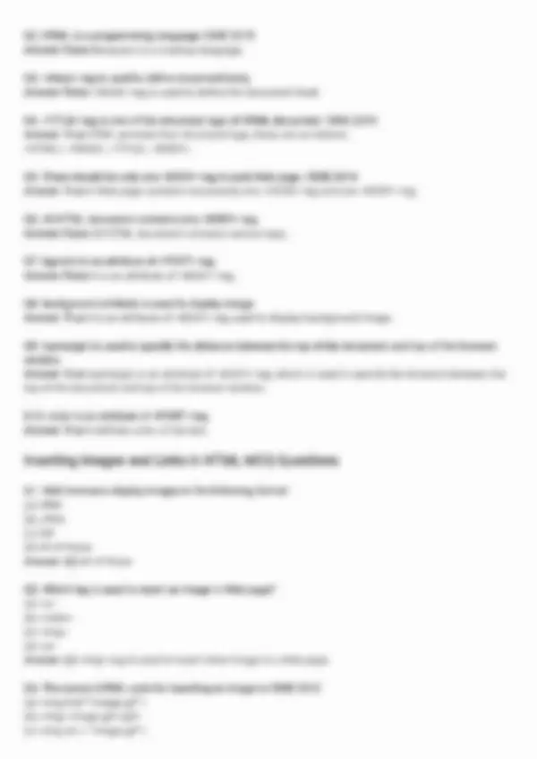 MCQ Questions for Class 10 HTML with Answers | Cheat Sheet Computer ...