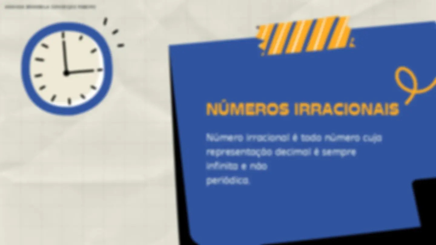 Números Reais e Irracionais | Slides Matemática | Docsity