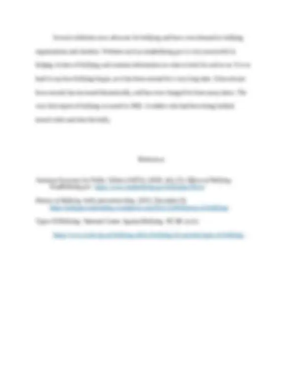 SOC 112 Milestone One – Topic Selection Bullying SOC 112 For my final ...