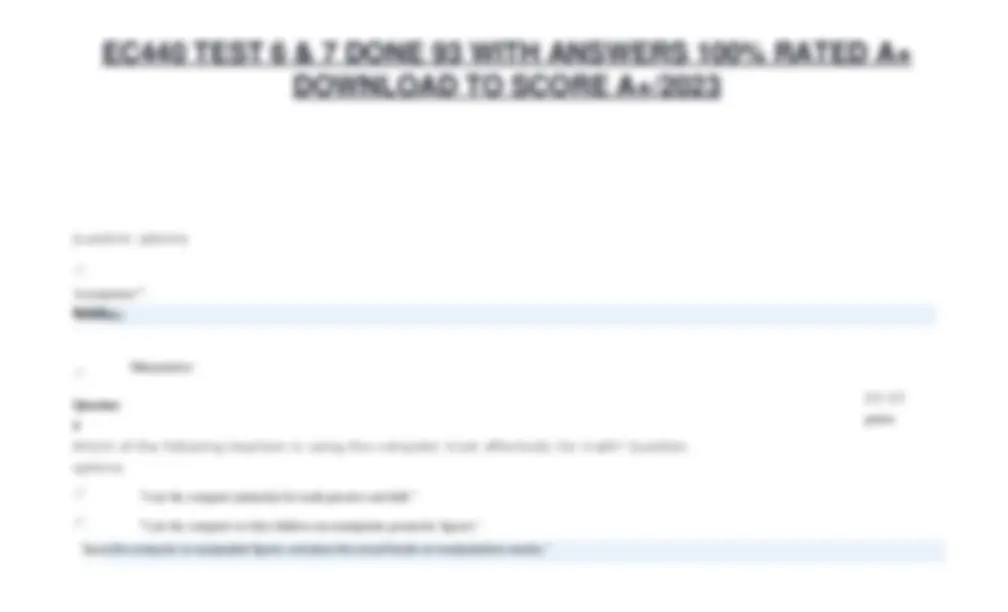 EC440 TEST 6 & 7 DONE 93 WITH ANSWERS 100% RATED A+ DOWNLOAD TO SCORE ...