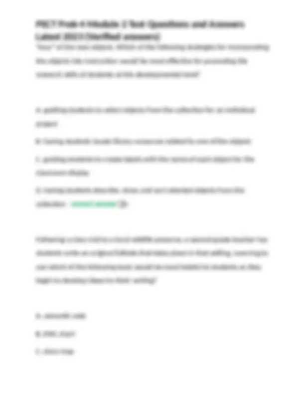 PECT Prek-4 Module 2 Test Questions and Answers Latest 2023 | Exams ...