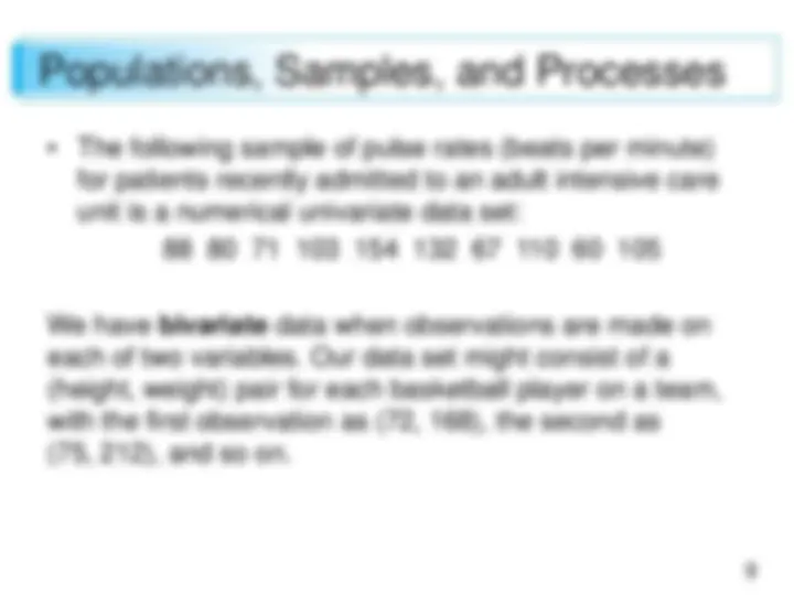 chapter 1 notes for stats | Slides Statistics | Docsity