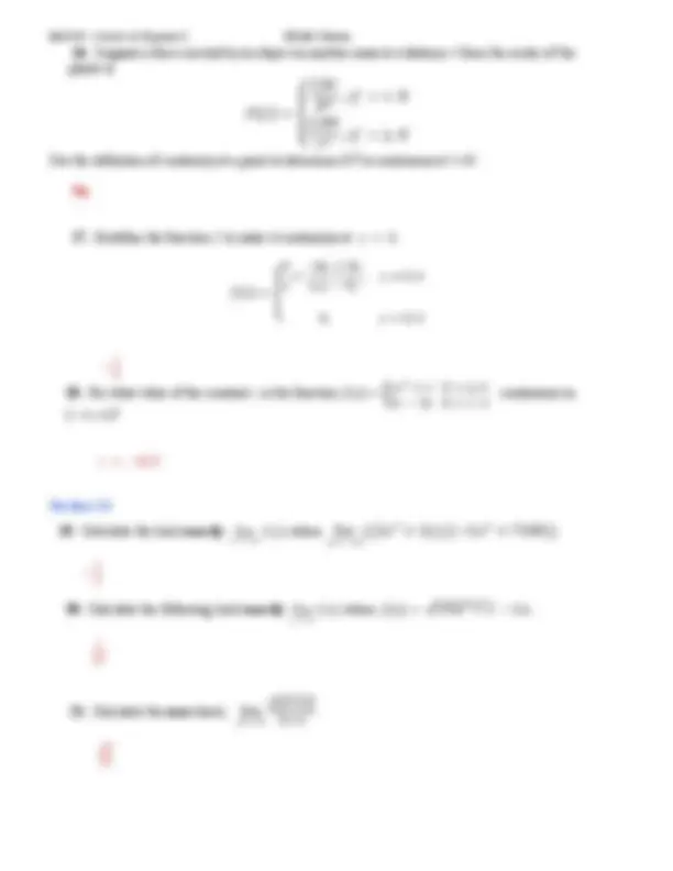 MAT 265 Exam One Review | Study notes Calculus | Docsity
