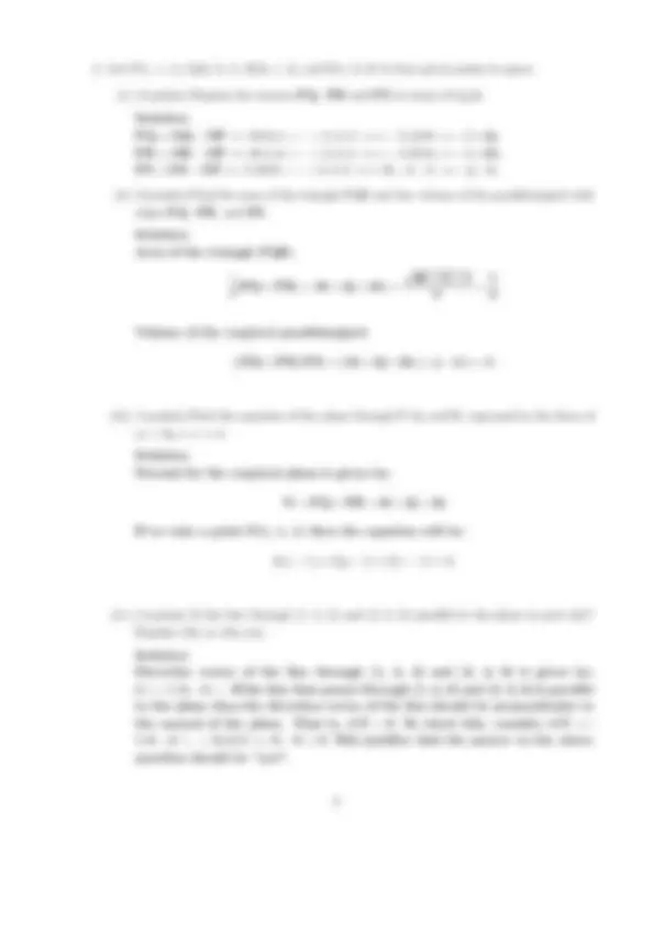 Math 21-259 Calculus in 3D Midterm Exam I Solution Allowed | Summaries ...