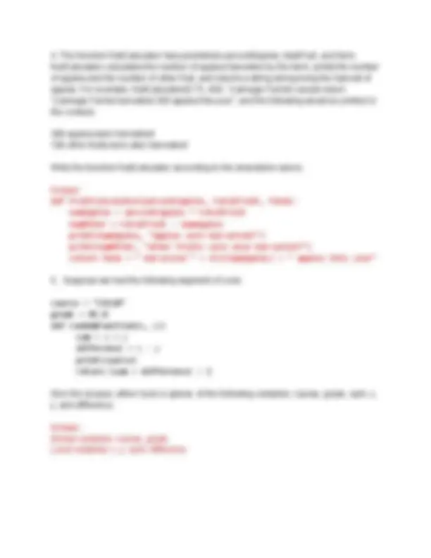Quiz1 Practice & Answers | Slides Algorithms and Programming | Docsity