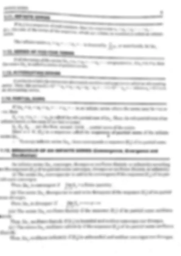 Infinite Series Mathematics | Lecture notes Mathematics | Docsity