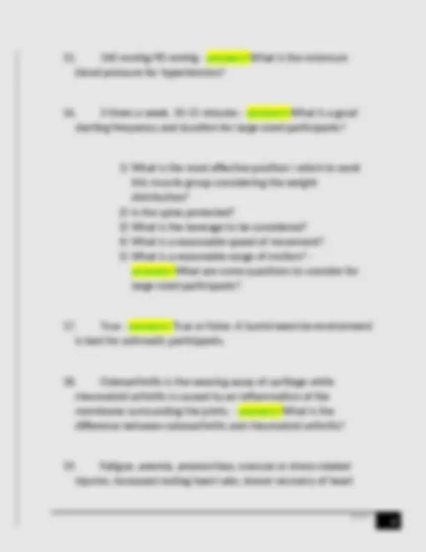 AFAA Primary Group Exercise Certification Practice Test| 46 QUESTIONS ...
