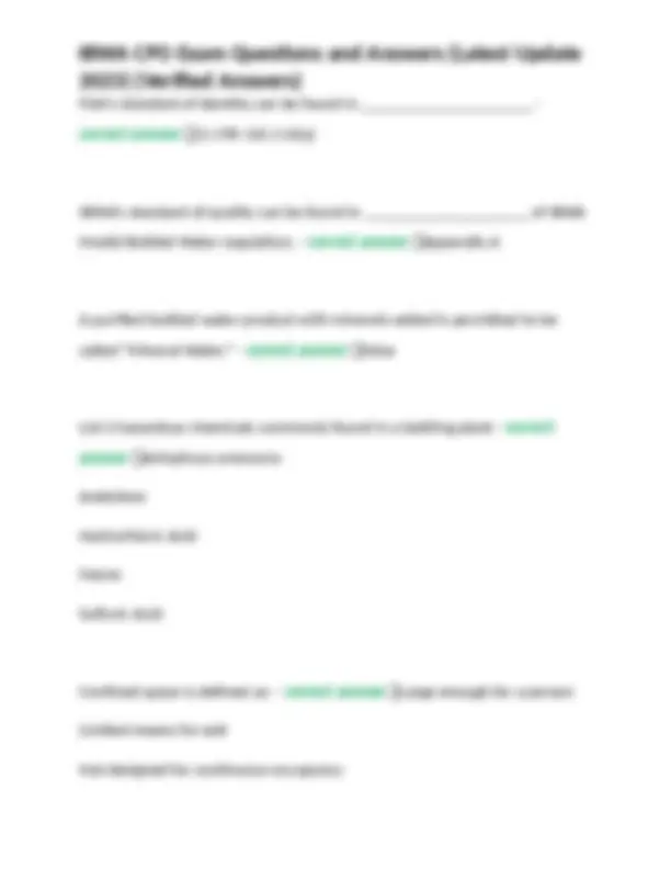 Ibwa Checklist.pdf IBWA CPO Exam: Bottled Water Regulations & Practices Guide | Exams ...