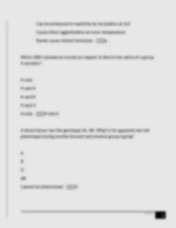 Sbb Lab Math SBB- ABO Questions with Complete Solutions | Exams Biology | Docsity