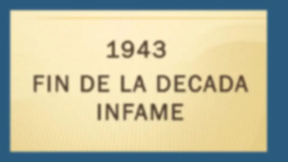 Decada Infame periodo 1930 | Diapositivas de Historia | Docsity