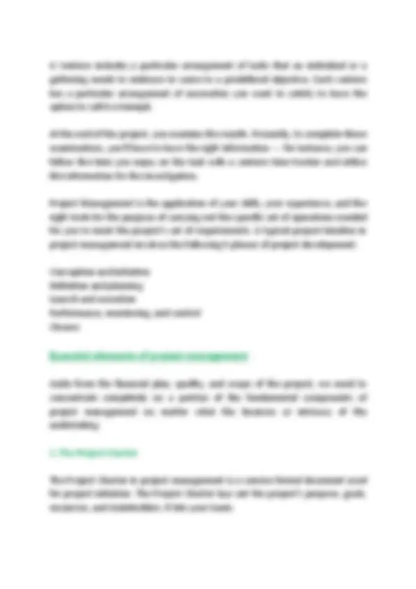 Project management techniques | Study notes Project Management | Docsity