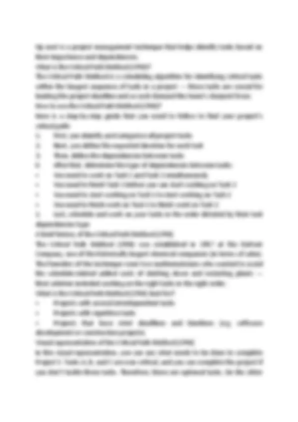Project management techniques | Study notes Project Management | Docsity