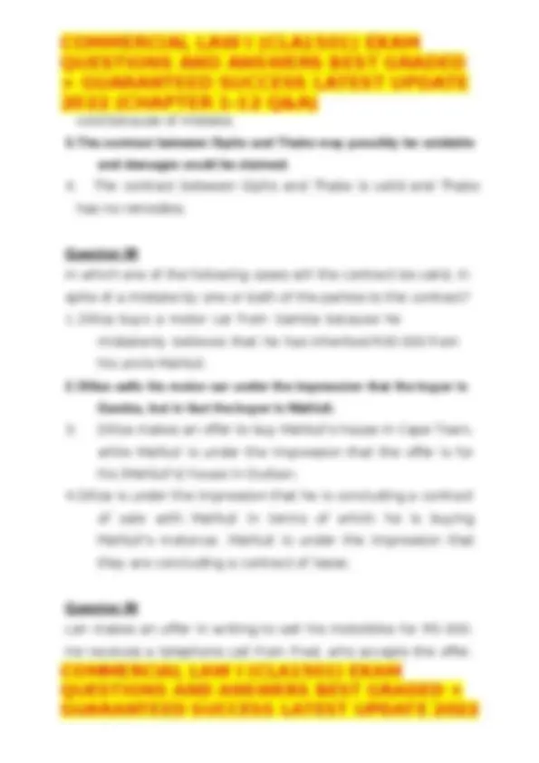 COMMERCIAL LAW I (CLA1501) Exam Questions and Answers | Exams ...