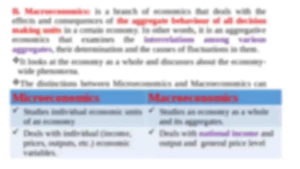 Basic economics chapter one | Lecture notes Economics | Docsity