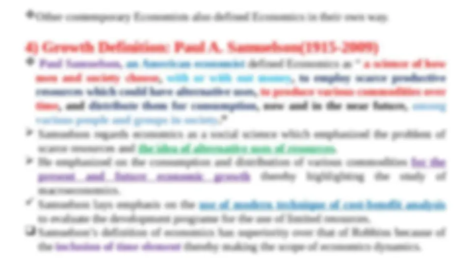 Basic economics chapter one | Lecture notes Economics | Docsity