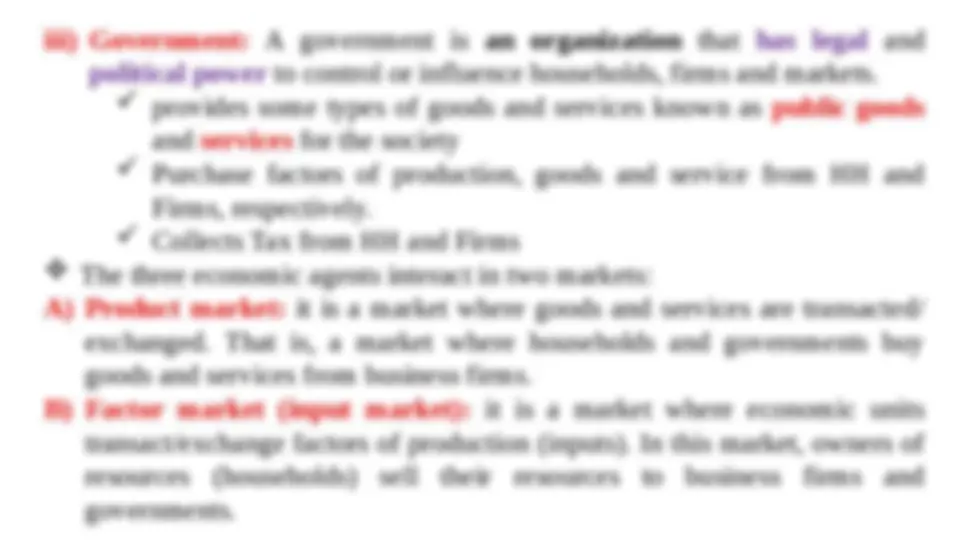 Basic economics chapter one | Lecture notes Economics | Docsity