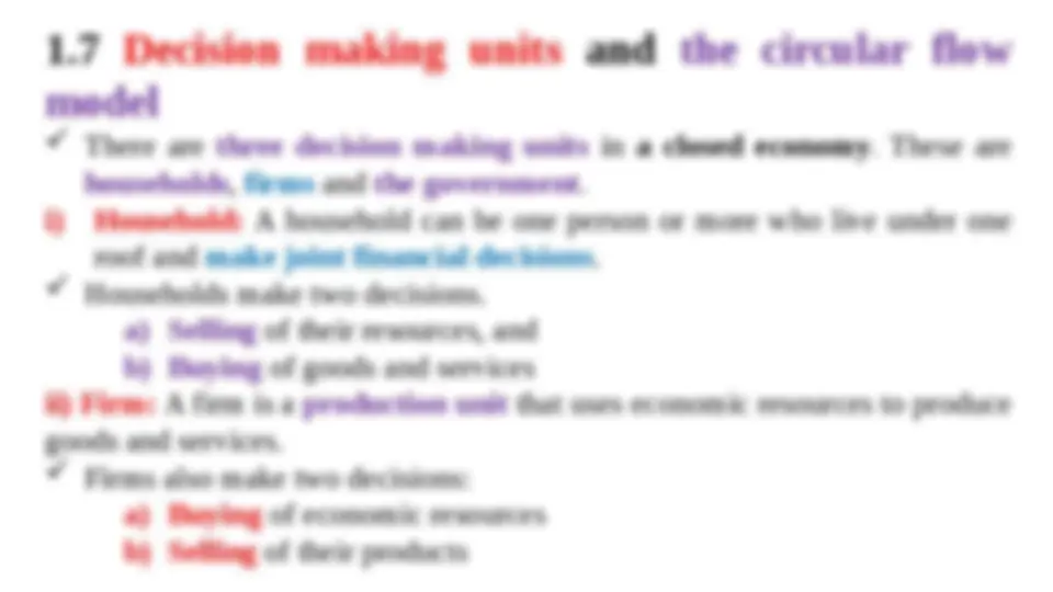 Basic economics chapter one | Lecture notes Economics | Docsity