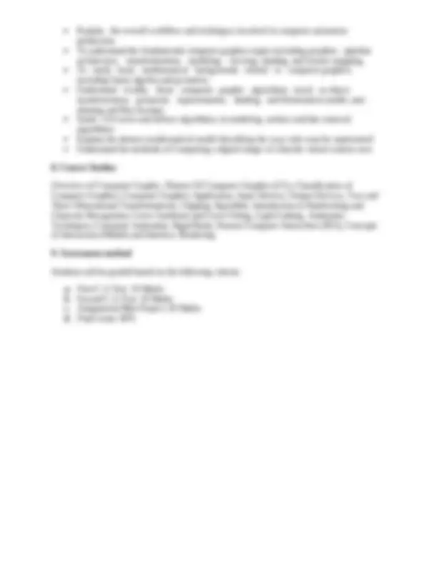 Computer graphics and animation | Lecture notes Computer Science | Docsity