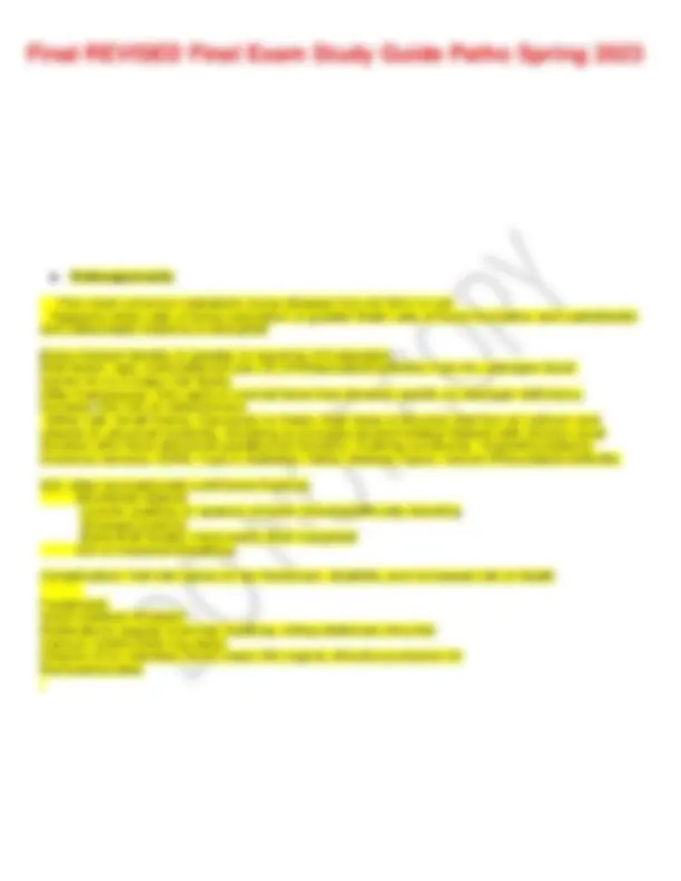 Final REVISED Final Exam Study Guide Patho Spring 2023 | Study Guides ...