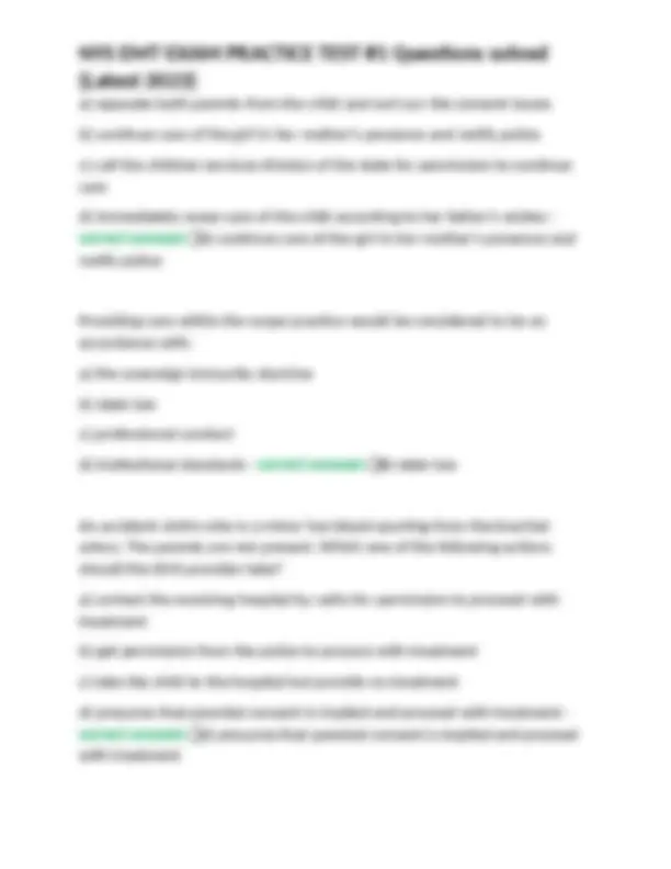 NYS EMT EXAM PRACTICE TEST #1 Questions solved (Latest 2023) | Exams Nursing | Docsity nys-emt-exam-practice-test-1-questions-solved-latest-2023-exams-nursing-docsity