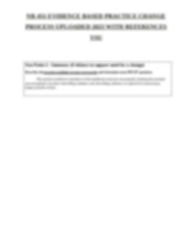 NR 451 EVIDENCE BASED PRACTICE CHANGE PROCESS UPLOADED 2023 WITH ...