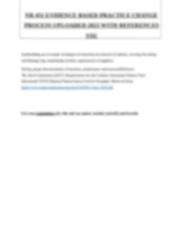 NR 451 EVIDENCE BASED PRACTICE CHANGE PROCESS UPLOADED 2023 WITH ...