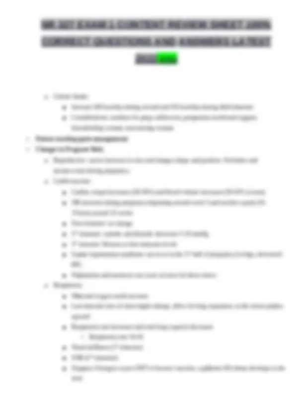 NR 327 EXAM 1 CONTENT REVIEW SHEET 100% CORRECT QUESTIONS AND ANSWERS ...
