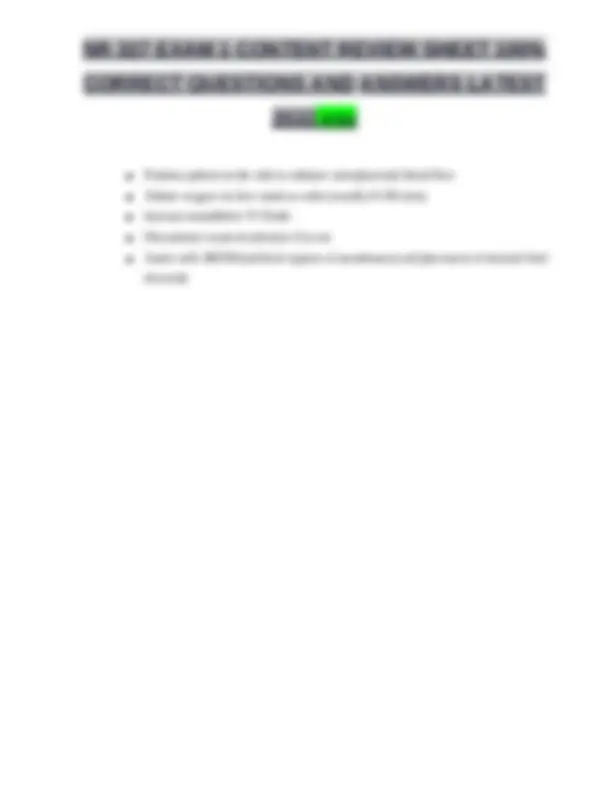 NR 327 EXAM 1 CONTENT REVIEW SHEET 100% CORRECT QUESTIONS AND ANSWERS ...