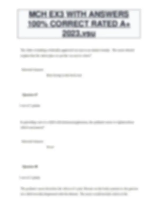 MCH EX3 WITH ANSWERS 100% CORRECT RATED A+ 2023,vsu | Exams Nursing ...