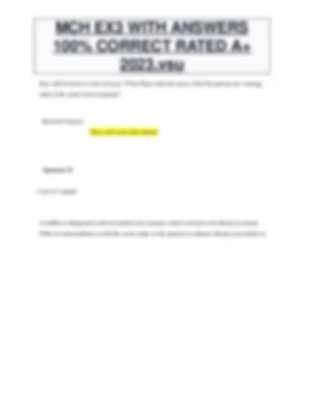 MCH EX3 WITH ANSWERS 100% CORRECT RATED A+ 2023,vsu | Exams Nursing ...