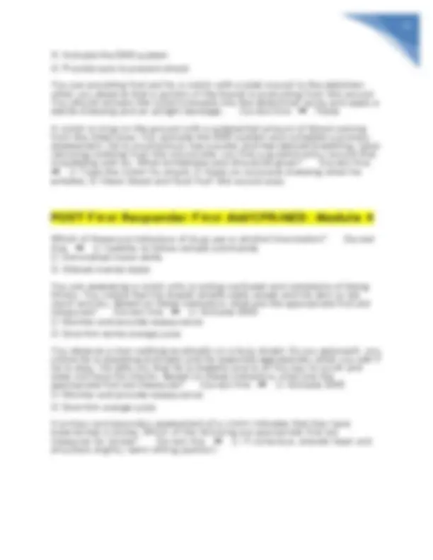 First Responder First Aid/CPR/AED Modules 1-6 Exam Review | Exams ...