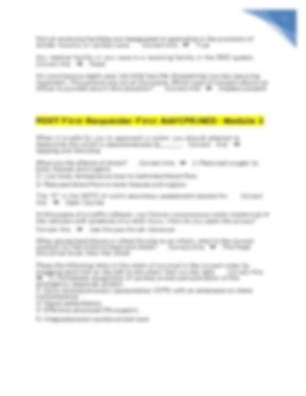 First Responder First Aid/CPR/AED Modules 1-6 Exam Review | Exams ...