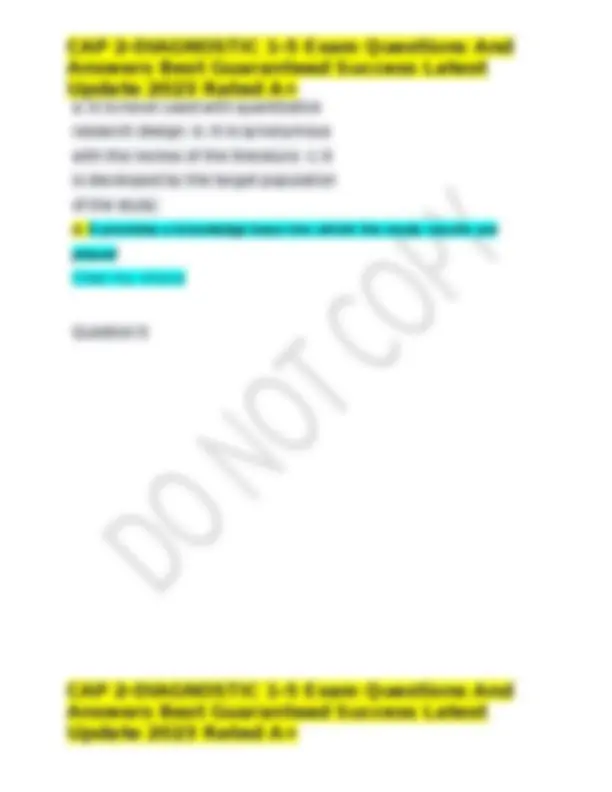 CAP 2-DIAGNOSTIC 1-5 Exam Questions And Answers Best Guaranteed Success ...