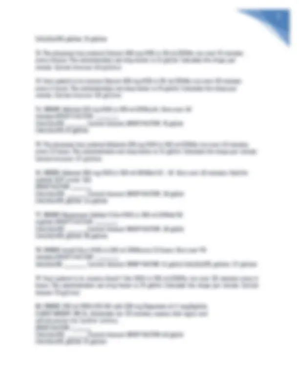 NUR103 Exam: 100 Dosage Calculation Questions and Answers Graded A+ ...