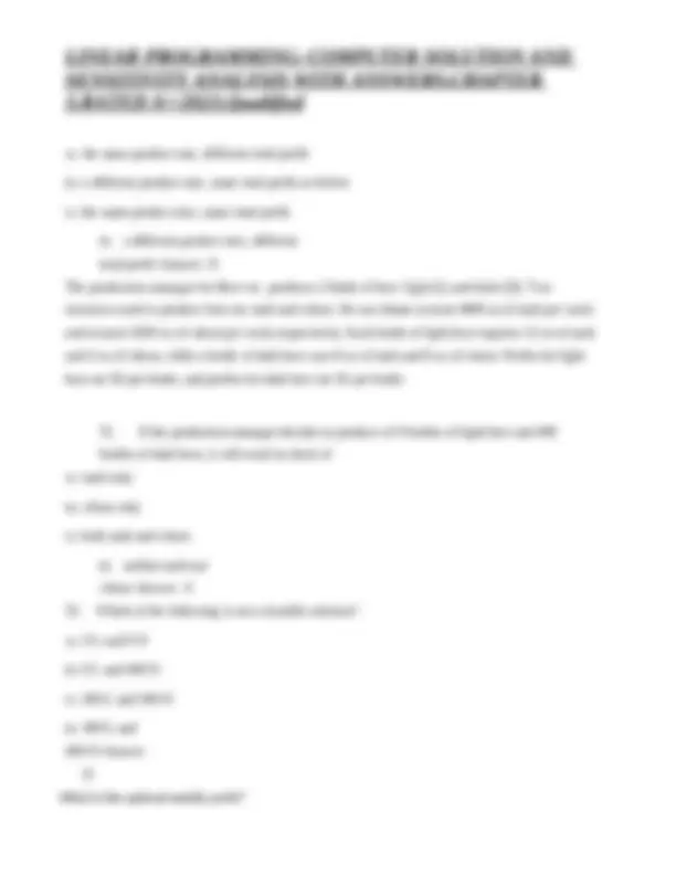 LINEAR PROGRAMMING: COMPUTER SOLUTION AND SENSITIVITY ANALYSIS WITH ...