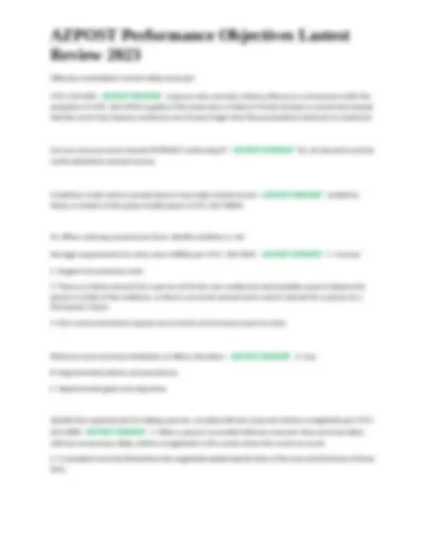 Azpost Module 1 AZPOST Performance Objectives Lastest Review 2023.docx | Exams Nursing ...