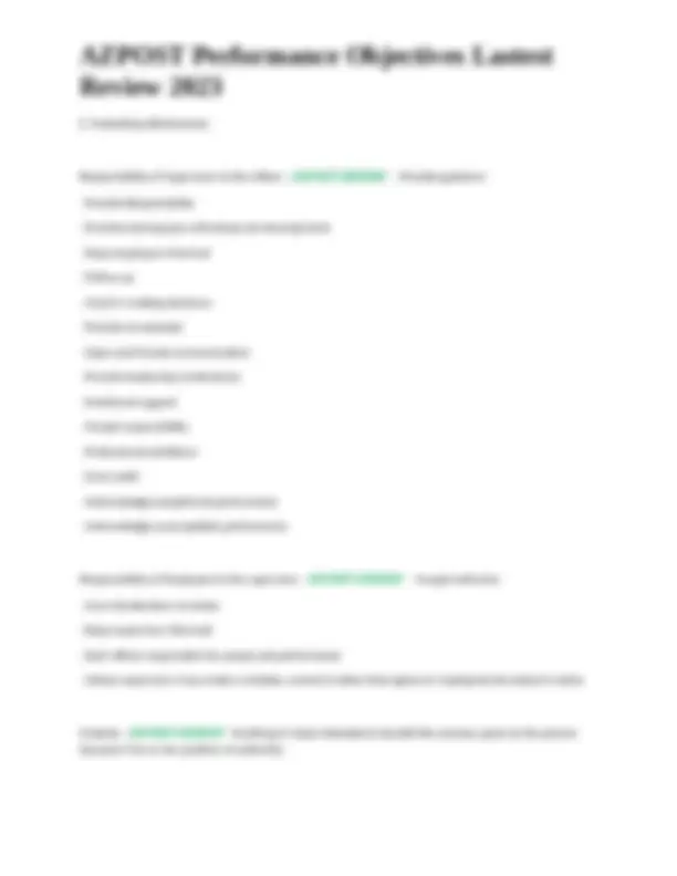 Azpost Module 1 AZPOST Performance Objectives Lastest Review 2023.docx | Exams Nursing ...