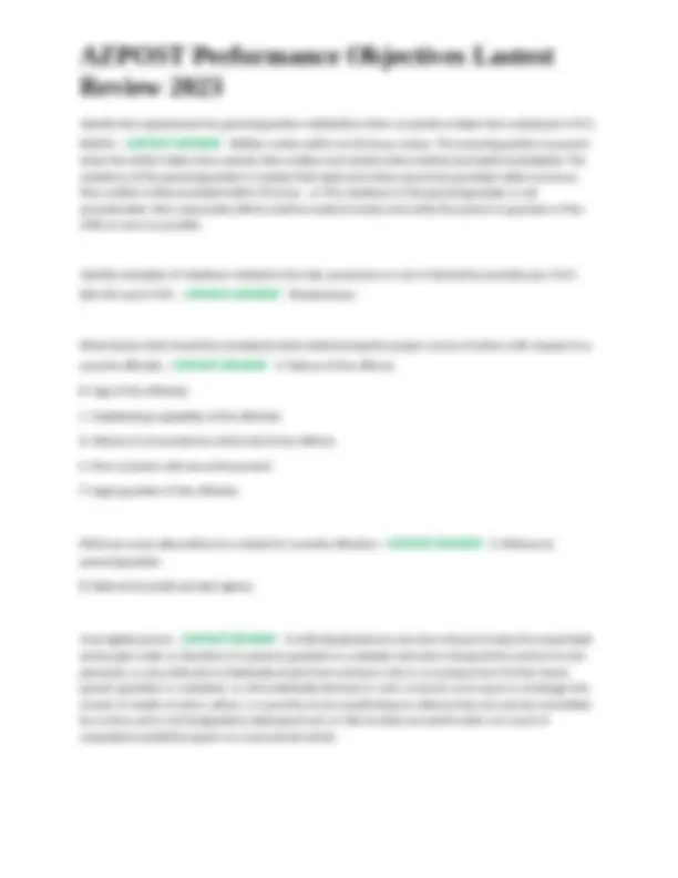 Azpost Module 1 AZPOST Performance Objectives Lastest Review 2023.docx | Exams Nursing ...