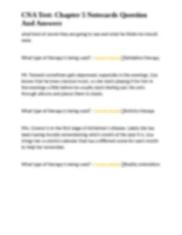 CNA Test: Chapter 5 Notecards Question And Answers | Exams Nursing ...