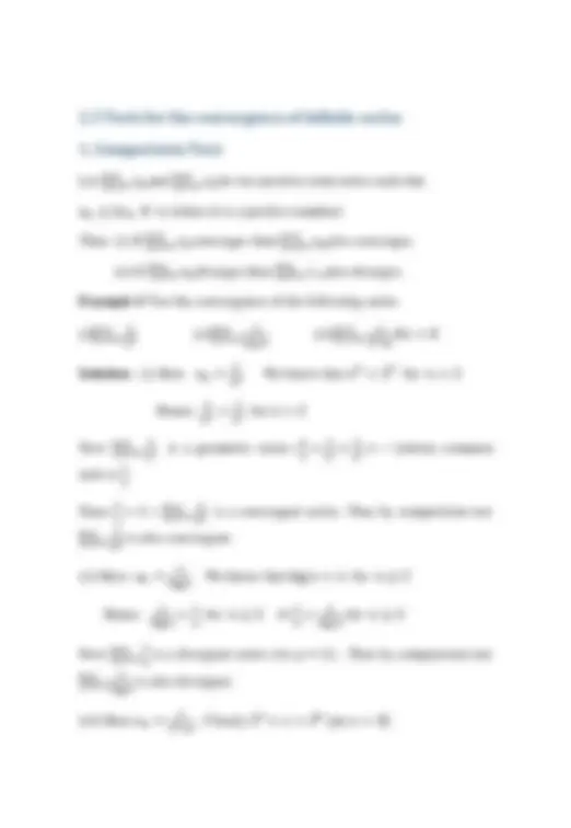 INFINITE SERIES : Ch 2 | Lecture notes Mathematics | Docsity