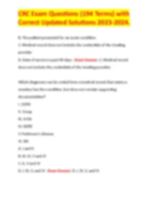 CRC Exam Questions (194 Terms) with Correct Updated Solutions 2023-2024 ...