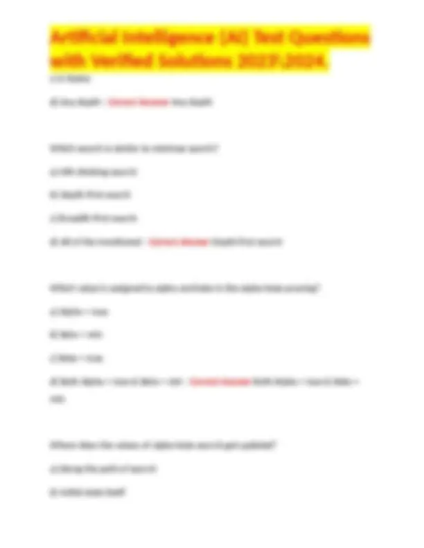 Artificial Intelligence (AI) Test Questions with Verified Solutions ...