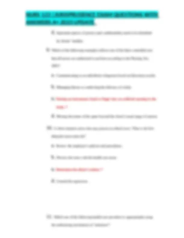NURS 123 |JURISPRUDENCE EXAM QUESTIONS WITH ANSWERS A+ 2023 UPDATE ...