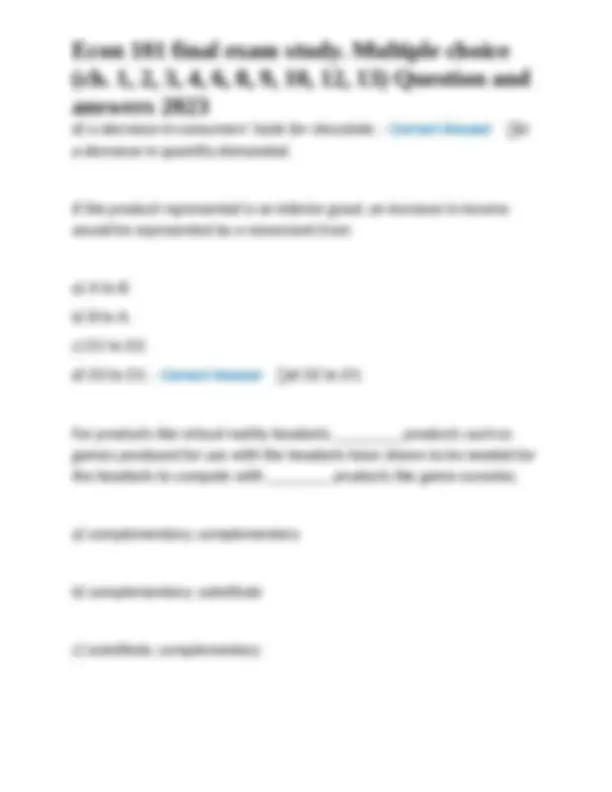 Econ 101 final exam study. Multiple choice (ch. 1, 2, 3, 4, 6, 8, 9, 10 ...